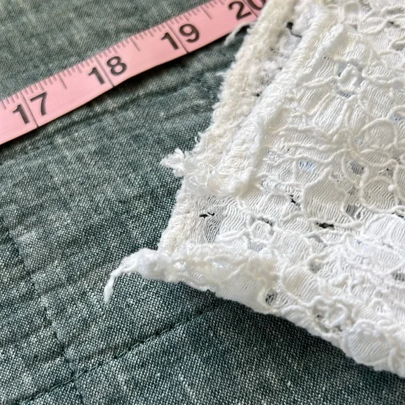 BOSTON PROPER Boho Lace Floral Embroidered Beaded Babydoll Bust Blouse in White - Picture 11 of 11